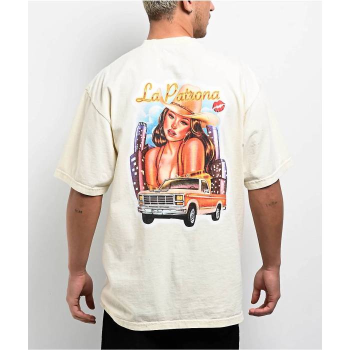 Hey Ruca 【 La Patrona Natural T-Shirt Men\u0027s Natural 】 天使の都市 自然的 プルオーバー メンズ 自然的