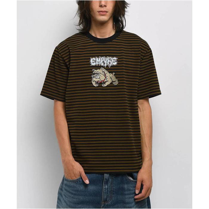 エンパイア Empyre 【 Tiny Tim Brown Stripe T-Shirt Men's Brown 】 茶色 ブラウン Stripe ストライプ Tシャツ メンズ 茶色 ブラウン