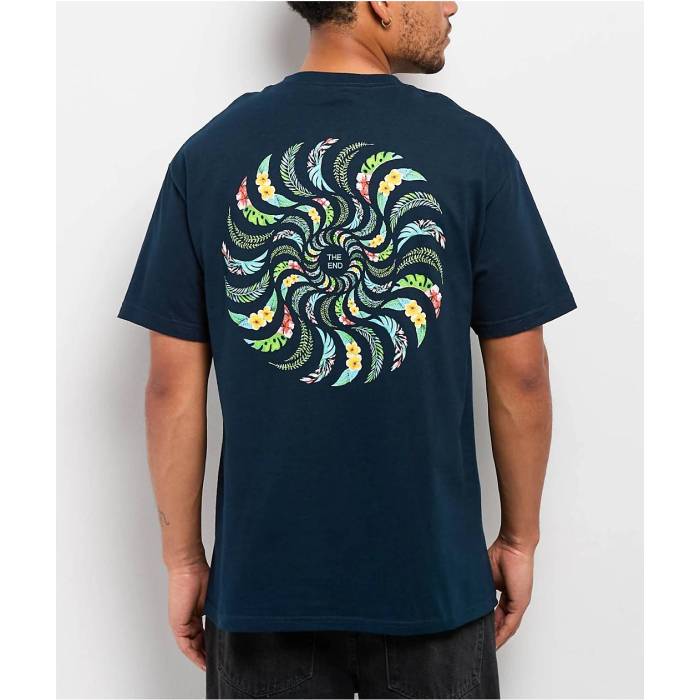 【★百貨店SALE★6/11真夜中2時迄】スピットファイア Spitfire 【 Floral Classic Navy T-Shirt Men\u0027s Blue 】 古典派音楽 紺色 米国海軍 ティーシャツ メンズ 青碧 青碧