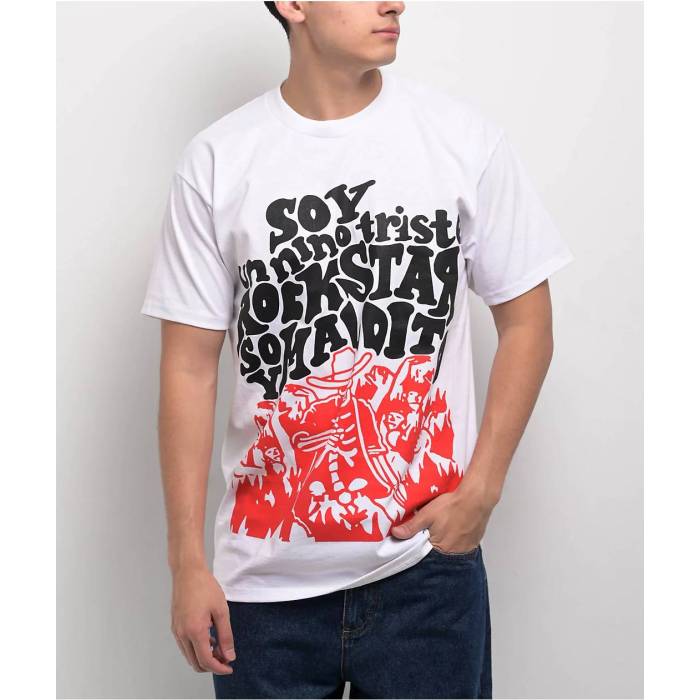 Sad Boyz 【 $Ad Boyz By Junior H Rockstar White T-Shirt Men\u0027s White 】 白いこと 白いこと プルオーバー メンズ 白いこと 白いこと