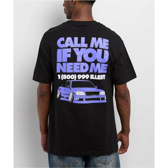 【★百貨店SALE★6/11真夜中2時迄】Illest 【 Call Me Black T-Shirt Men\u0027s Black 】 黒いこと 黒いこと ティーシャツ メンズ 黒いこと 黒いこと