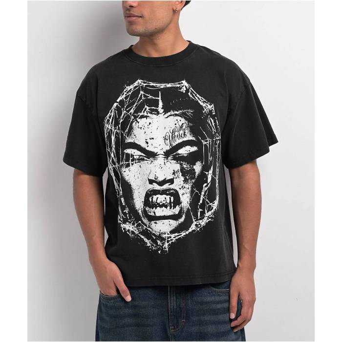 Vitriol 【 Web Shawty Black Wash T-Shirt Men's Charcoal 】 黒色 ブラック Tシャツ メンズ チャコール|スニケス