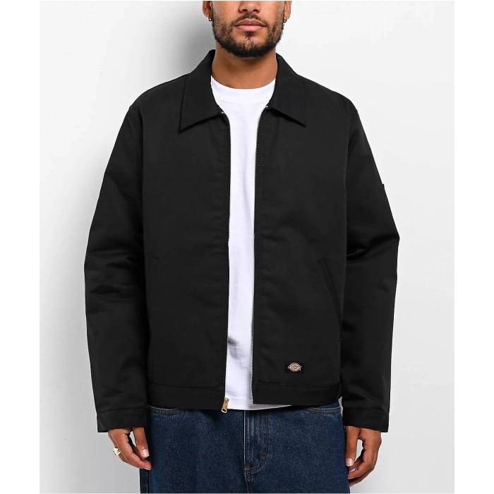 ディッキーズ Dickies 【 Insulated Eisenhower Black Work Jacket Men Black 】 黒色 ブラック Jacket ジャケット メンズ 黒色 ブラック
