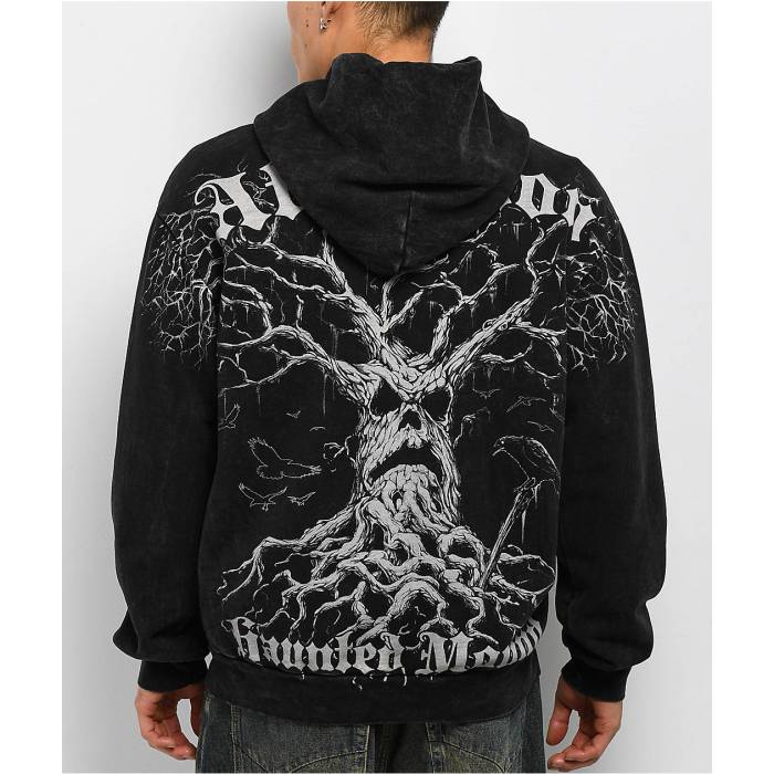 アフリクション Affliction 【 X Haunted Mound Harold Black Wash Zip Hoodie Men's Black 】 黒色 ブラック フーディー パーカー メンズ 黒色 ブラック｜スニケス