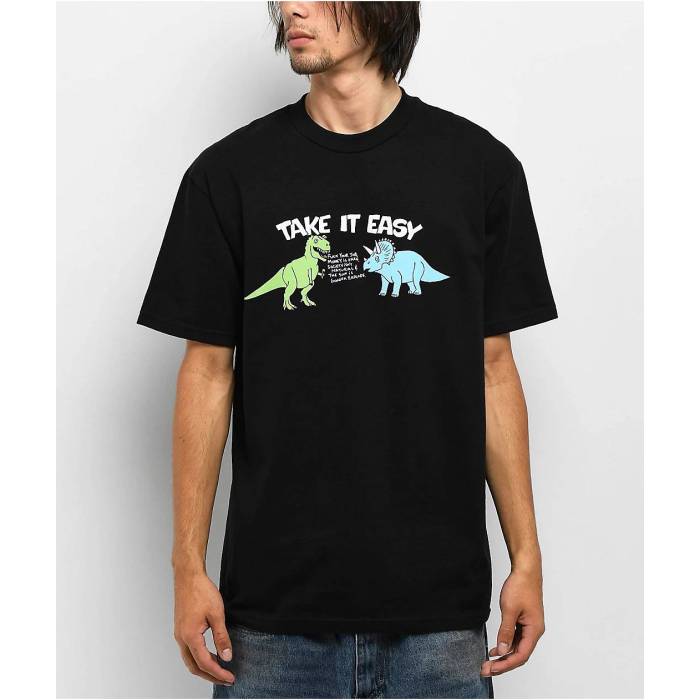 【★百貨店SALE★6/11十二時2時迄】Porous Walker 【 Take It Easy Black T-Shirt Men\u0027s Black 】 黒いこと 黒いこと プルオーバー メンズ 黒いこと 黒いこと