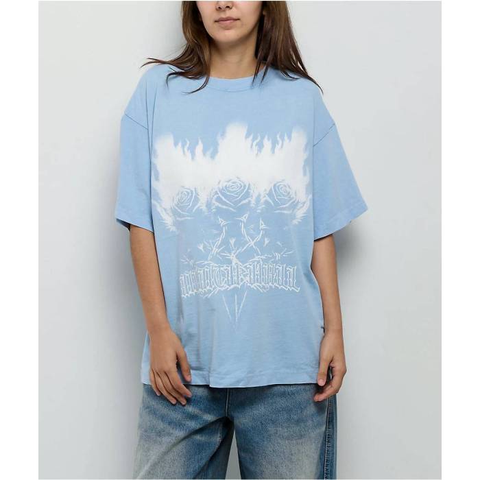 Ninth Hall 【 Night Riders Baby Blue T-Shirt Women\u0027s Light Pastel Blue 】 ナイト爵 青味 青み プルオーバー レディース 青味 青み