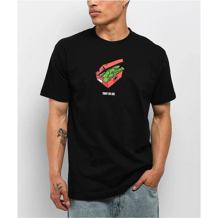 【★百貨店SALE★6/11真夜中2時迄】Push Trees 【 Shoe Box Money Black T-Shirt Men\u0027s Black 】 ボックス席 黒いこと 黒いこと ティーシャツ メンズ 黒いこと 黒いこと