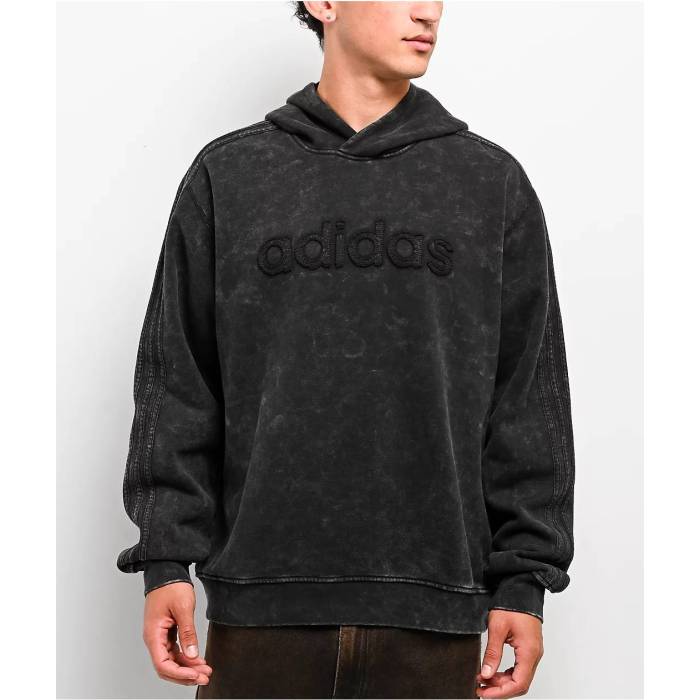 【★百貨店SALE★6/11十二時2時迄】アディダス Adidas 【 Originals Black Wash Hoodie Men\u0027s Black 】 オリジナルス 黒いこと 黒いこと フーディー パーカー メンズ 黒いこと 黒いこと