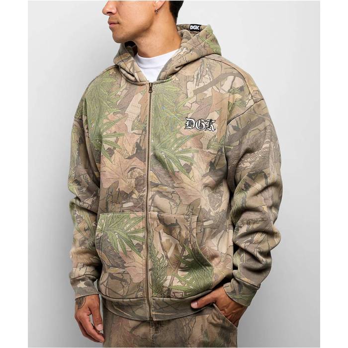 【★百貨店SALE★6/11真夜中2時迄】DGK Dgk 【 Timber Camo Wash Zip Hoodie Men\u0027s Camouflage 】 家鴨柄 フーディー パーカー メンズ