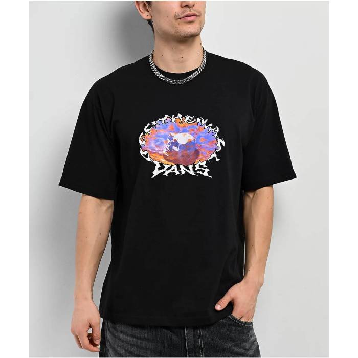 【★百貨店SALE★6/11十二時2時迄】ヴァンズ Vans 【 Dome Zone Black T-Shirt Men\u0027s - 】 zone 地方 黒いこと 黒いこと プルオーバー メンズ NULL