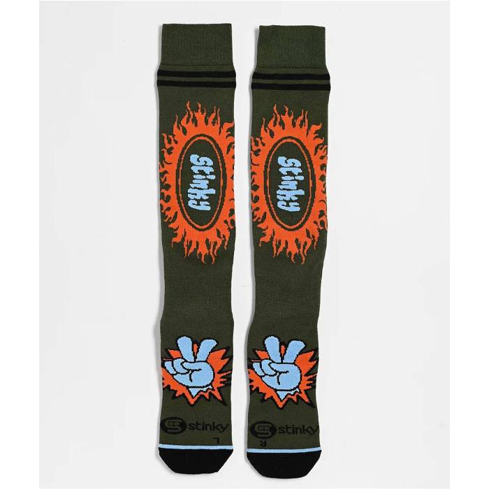 Stinky Socks 【 Peace Out Green Snowboard Socks Men's - 】 green 緑・グリーン ソックス・靴下 メンズ NULL|スニケス