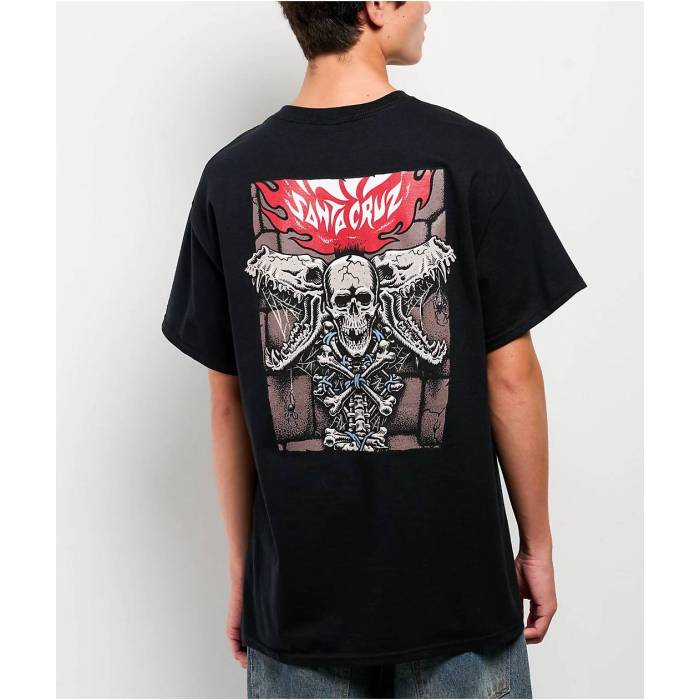 サンタ船路 滑る Santa Cruz Skate 【 Santa Cruz Pace Torch Center Black T-Shirt Men\u0027s Black 】 懐中電灯 黒いこと 黒いこと プルオーバー メンズ 黒いこと 黒いこと