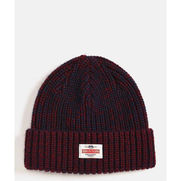 ブリクストン Brixton 【 Altered Threads Indigo & Burgundy Beanie Men's Navy 】 藍色・インディゴ ワイン色・バーガンディー キャップ 帽子 メンズ 紺色 ネイビー｜スニケス