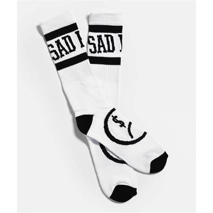 Sad Boyz 【 $Ad Boyz By Junior H Stripe White Crew Socks Men's White 】 Stripe ストライプ 白色 ホワイト クルー ソックス・靴下 メンズ 白色 ホワイト