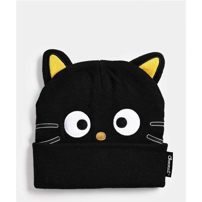 Hello Kitty 【 Chococat Black Beanie Men's Black 】 黒色 ブラック キャップ 帽子 メンズ 黒色 ブラック