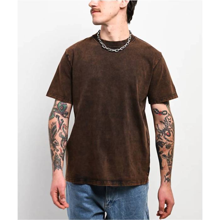 【★百貨店SALE★6/11真夜中2時迄】Ninth Hall Fundamentals 【 Brown Static Wash T-Shirt Men\u0027s Brown 】 赤銅色 赤銅色 ティーシャツ メンズ 赤銅色 赤銅色