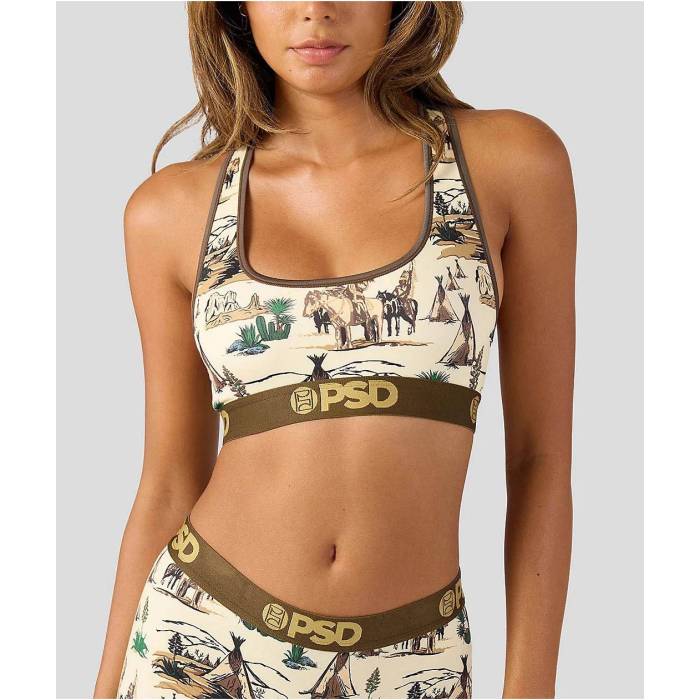 【★百貨店SALE★6/11真夜中2時迄】ピーエスディーアンダーウェア Psd Underwear 【 Psd X Hooey Vintage Sports Bra Women\u0027s Brown 】 vintage ビンテージ・ヴィンテージ レディース 赤銅色 赤銅色