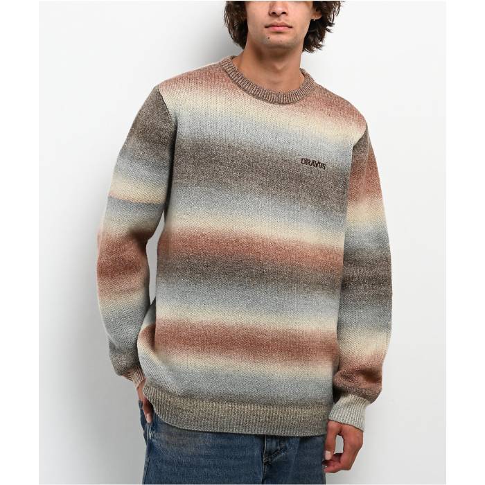 【★百貨店SALE★6/11真夜中2時迄】Dravus 【 Gradient Brown Sweater Men\u0027s Brown 】 赤銅色 赤銅色 調教師 メンズ 赤銅色 赤銅色