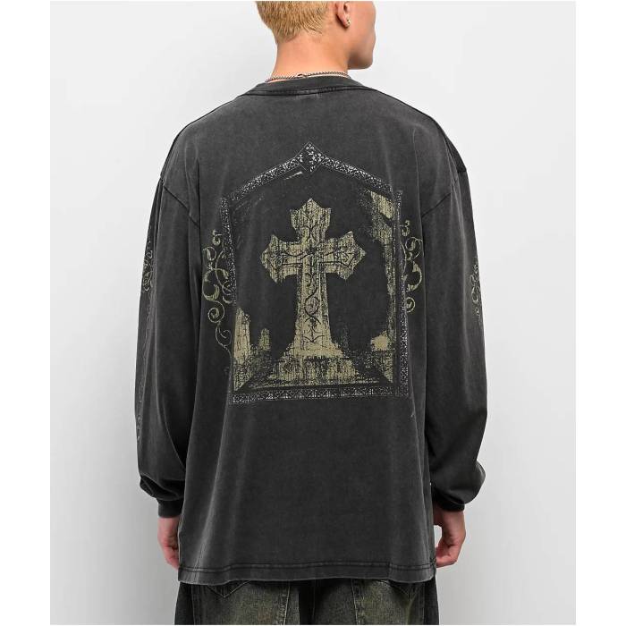 Vitriol 【 Gothic Frame Vintage Black Long Sleeve T-Shirt Men's Black 】 vintage ビンテージ・ヴィンテージ 黒色 ブラック Sleeve スリーブ Tシャツ メンズ 黒色 ブラック｜スニケス