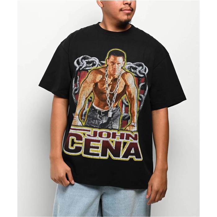 【★百貨店SALE★6/11真夜中2時迄】Wwe 【 John Cena Chain Gang Soldier Black T-Shirt Men\u0027s Black 】 ソルジャー 黒いこと 黒いこと ティーシャツ メンズ 黒いこと 黒いこと