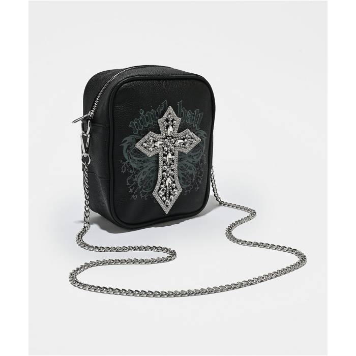 Ninth Hall 【 Guardian Rhinestone Black Crossbody Bag Men Black 】 黒色 ブラック バッグ メンズ 黒色 ブラック