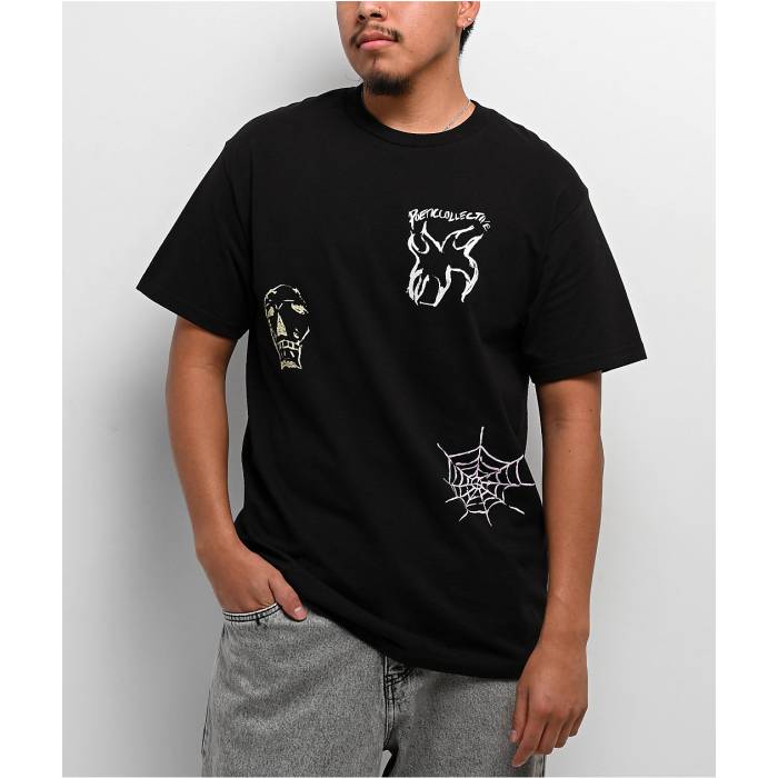 Poetic Collective 【 Poeticcollective Three Prints Black T-Shirt Men's Black 】 黒色 ブラック Tシャツ メンズ 黒色 ブラック|スニケス
