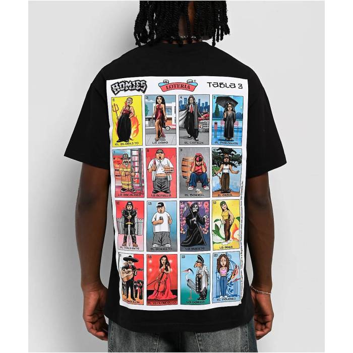 Dga 【 Homies Loteria Tabla Black T-Shirt Men's Black 】 黒色 ブラック Tシャツ メンズ 黒色 ブラック