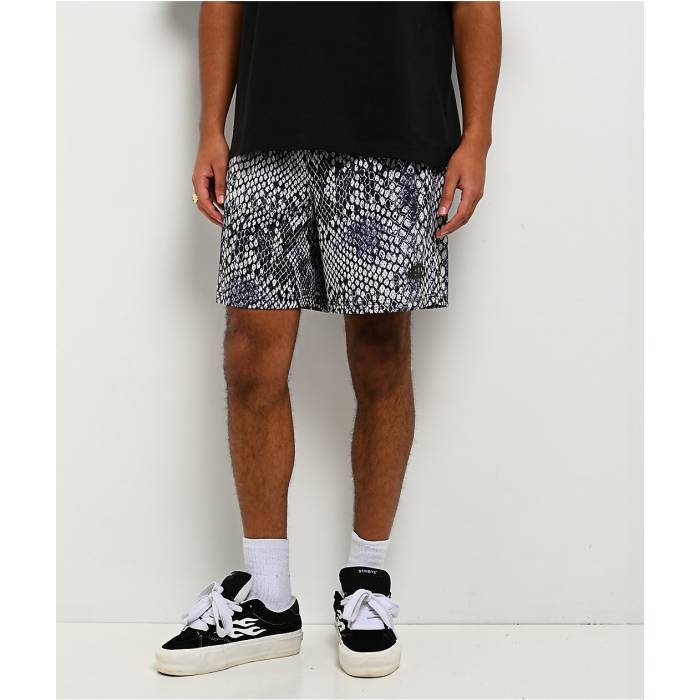 エンパイア Empyre 【 Snake Off White & Blue Mesh Shorts Men's Black 】 白色 ホワイト 青色 ブルー ショーツ メンズ 黒色 ブラック