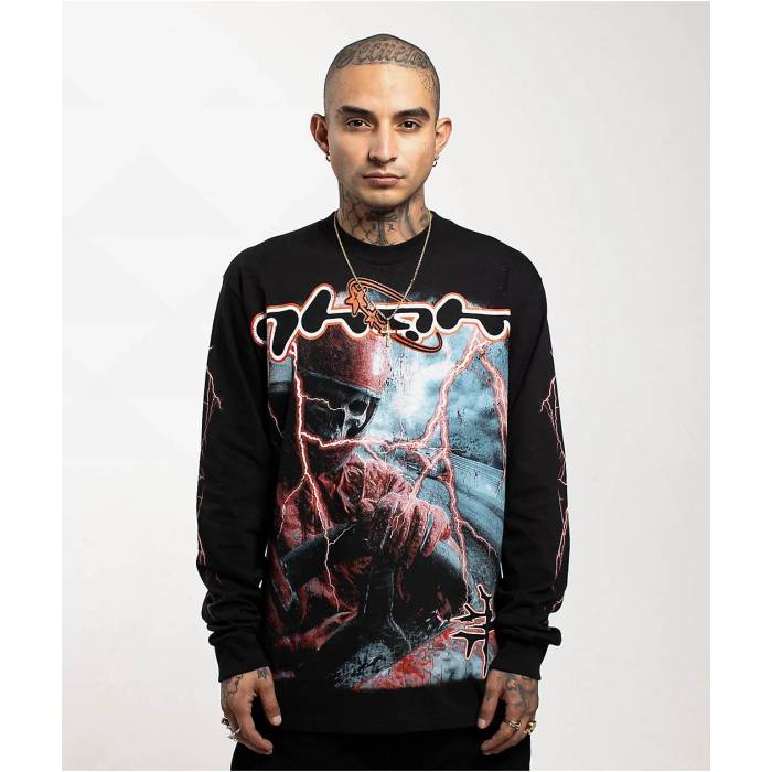 【★百貨店SALE★6/11真夜中2時迄】Th3M 【 Racing Black Long Sleeve T-Shirt Men\u0027s Black 】 黒いこと 黒いこと Sleeve 衣袂 ティーシャツ メンズ 黒いこと 黒いこと