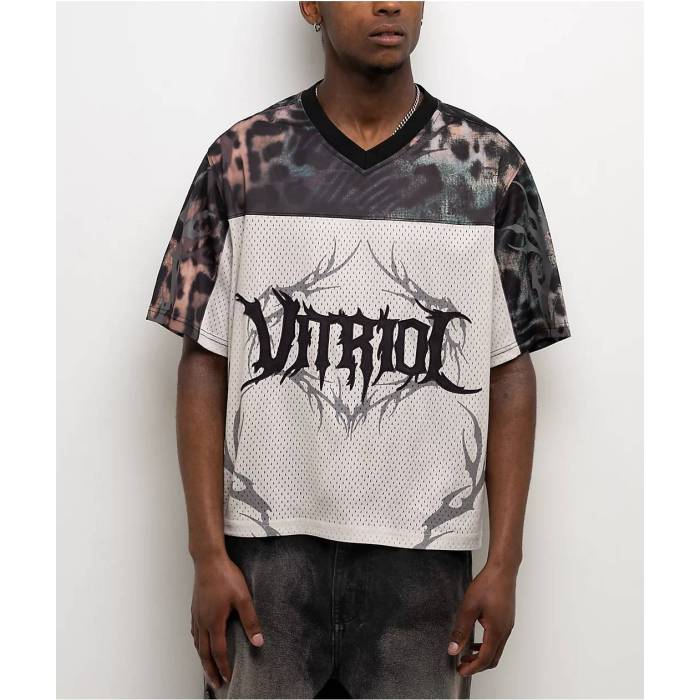Vitriol 【 Spawn Off White Boxy Crop Football Jersey Men's Black 】 白色 ホワイト Crop クロップ フットボール ジャージ メンズ 黒色 ブラック