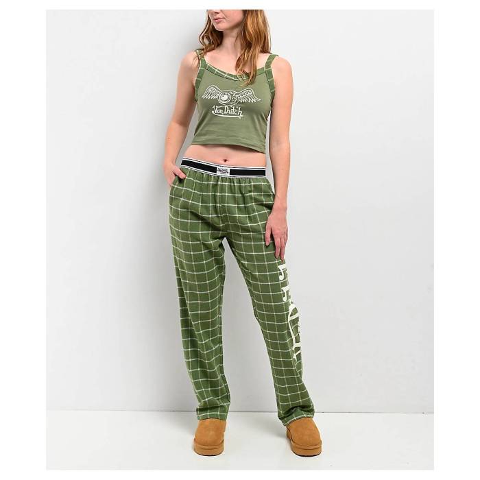 【★百貨店SALE★6/11真夜中2時迄】フォンダッチ Von Dutch 【 Green Jersey Lounge Set Women\u0027s Green 】 green 緑・緑であること ティーシャツ レディース green 緑・緑であること