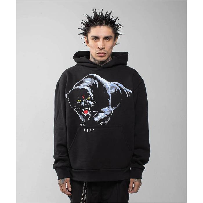【★百貨店SALE★6/11十二時2時迄】Vlone 【 Panther Black Hoodie Men\u0027s Black 】 黒いこと 黒いこと フーディー パーカー メンズ 黒いこと 黒いこと