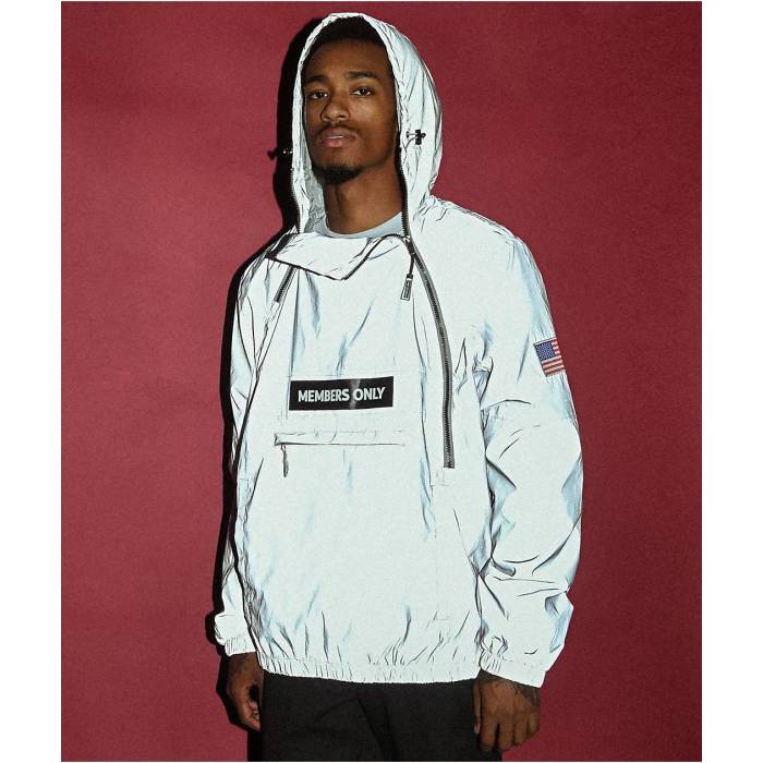 メンバーズオンリー Members Only 【 Space Suit Silver Reflective Pullover Jacket Men's Silver 】 スーツ Silver 銀色・シルバー Jacket ジャケット メンズ Silver 銀色・シルバー