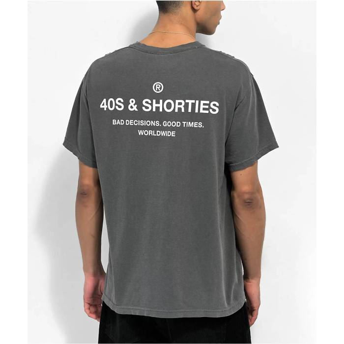 40S & Shorties 【 General Black Wash T-Shirt Men's Charcoal 】 ジェネラル 黒色 ブラック Tシャツ メンズ チャコール