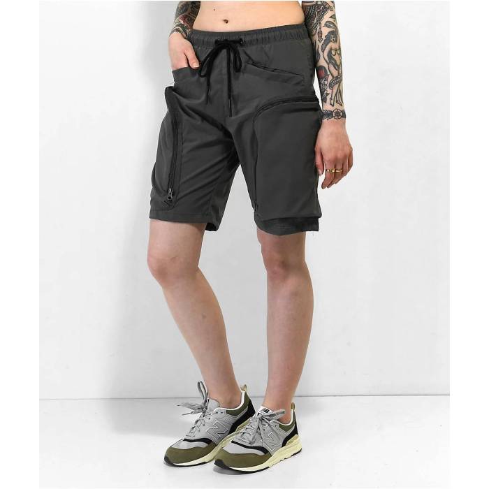 【★百貨店SALE★6/11真夜中2時迄】アメリカンスティッチ American Stitch 【 Y2K Grey Cargo Shorts Women\u0027s Grey 】 薄墨色 薄墨色 積貨委託貨物 さる股引き レディース 薄墨色 薄墨色