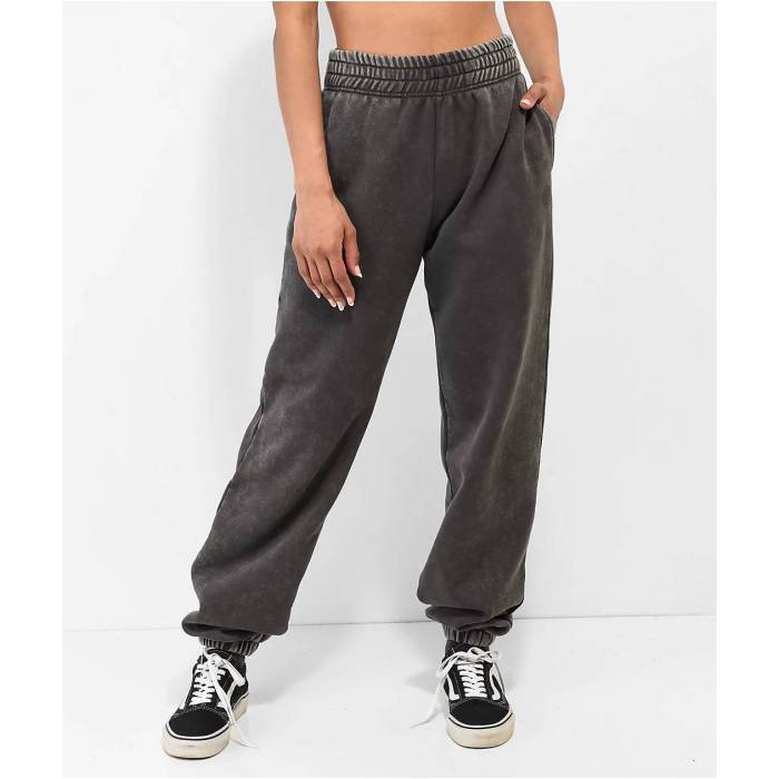 Ninth Hall Fundamentals 【 Sibyl Black Mineral Wash Relaxed Sweatpants Women\u0027s Black 】 黒いこと 黒いこと ロングタイツ レディース 黒いこと 黒いこと レディースファッション-ボトムス