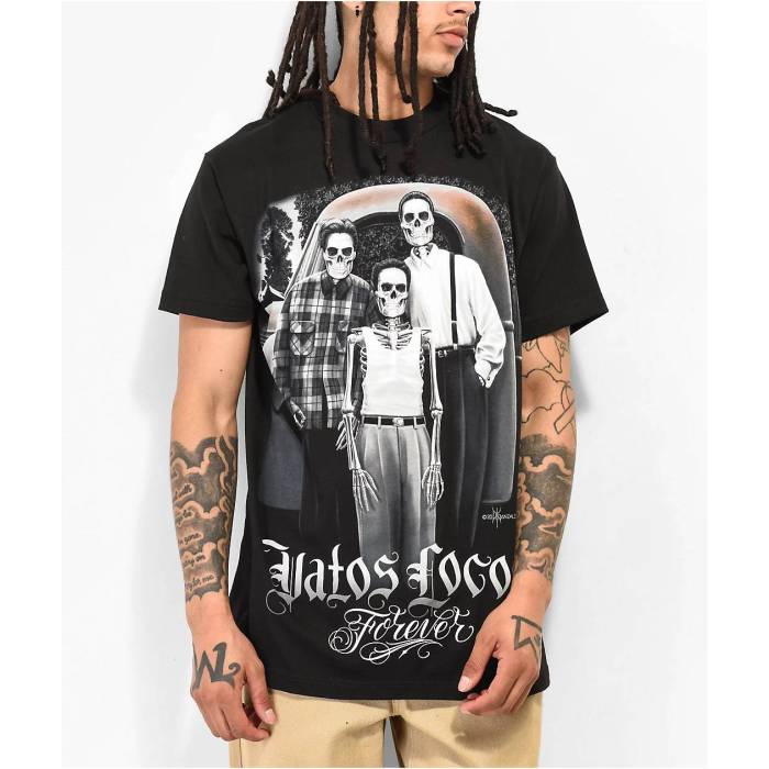 【★百貨店SALE★6/11真夜中2時迄】Dga 【 Vatos Locos Black T-Shirt Men\u0027s Black 】 黒いこと 黒いこと ティーシャツ メンズ 黒いこと 黒いこと