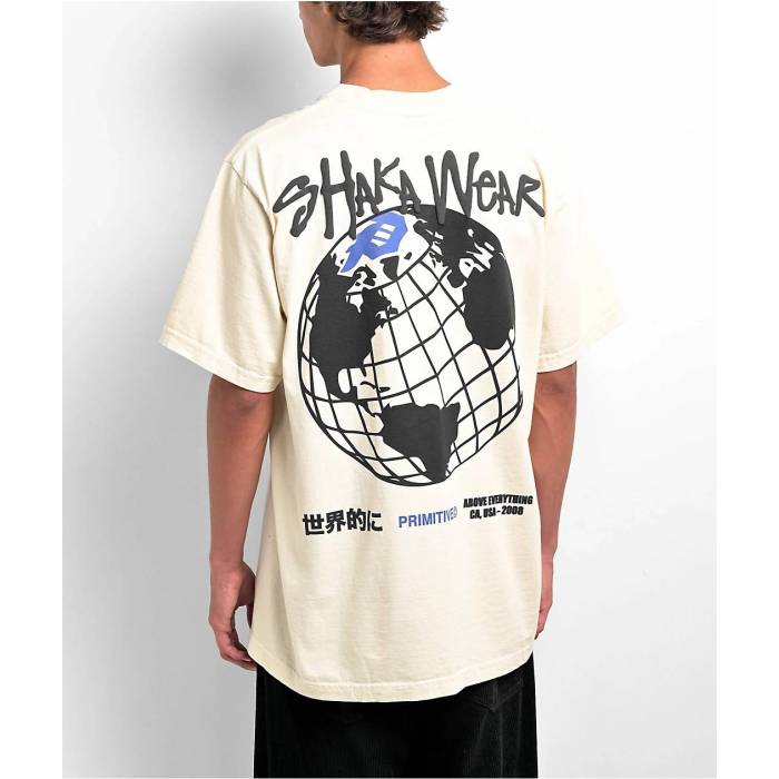 プリミティブ Primitive 【 X Shaka Wear Takeover Cream T-Shirt Men's Natural 】 クリーム Tシャツ メンズ ナチュラル|スニケス