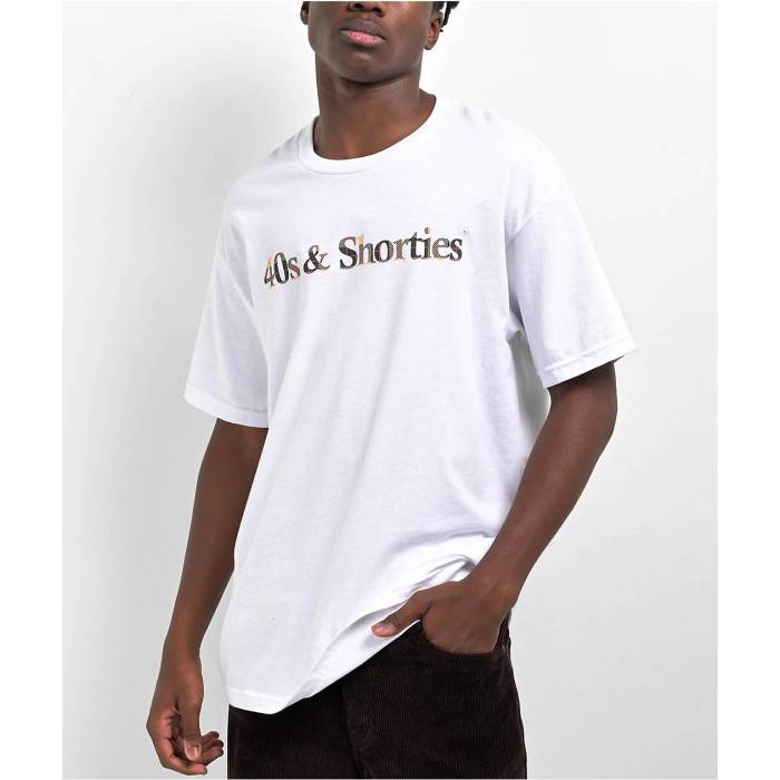【★百貨店SALE★6/11真夜中2時迄】40S \u0026 Shorties 【 Big Ben Text Logo White T-Shirt Men\u0027s White 】 ロゴタイプ 白いこと 白いこと ティーシャツ メンズ 白いこと 白いこと
