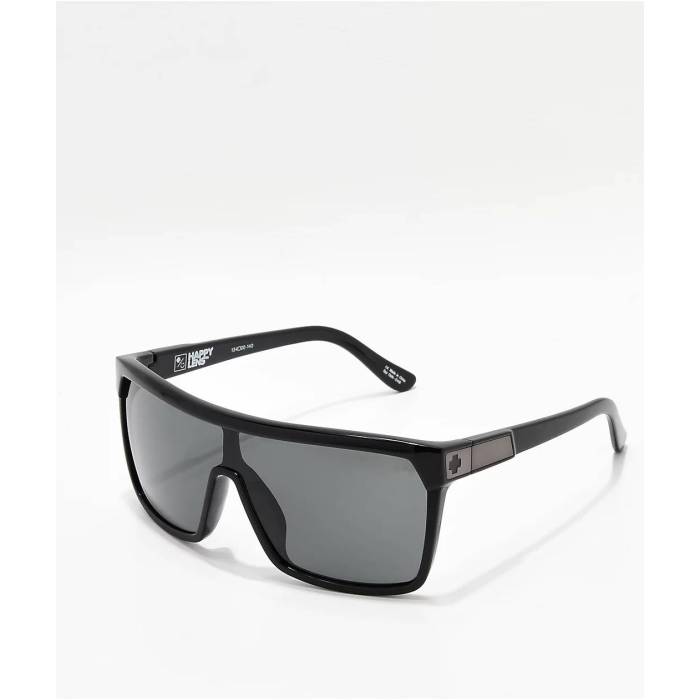 【★百貨店SALE★6/11真夜中2時迄】Spy 【 Flynn Black Gloss Matte Black Grey-Green Happy Lens Sunglasses Men\u0027s Multicolor 】 黒いこと 黒いこと 黒眼鏡 メンズ