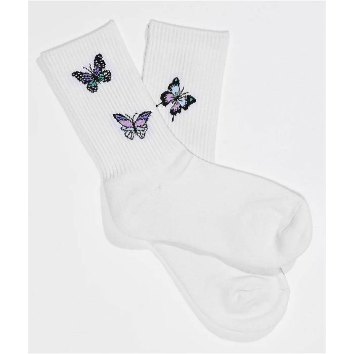 A.lab 【 Butterfly White Crew Socks Women's White 】 白色 ホワイト クルー ソックス・靴下 レディース 白色 ホワイト