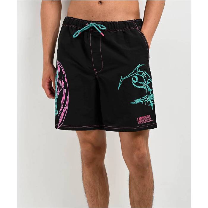 Vitriol 【 Fusion Black Pink & Blue Board Shorts Men's Black 】 Fusion フュージョン 黒色 ブラック pink ピンク 青色 ブルー ショーツ メンズ 黒色 ブラック