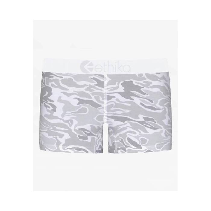 エシカ Ethika 【 Whisper Camo Boyshort Underwear Women\u0027s Grey 】 家鴨柄 アンダーお召しもの 肌付き レディース 薄墨色 薄墨色