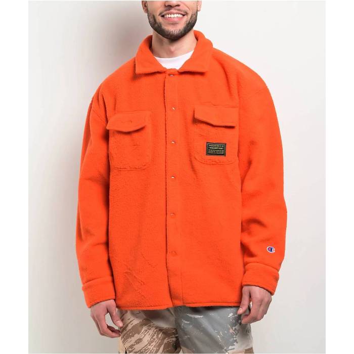 【★百貨店SALE★6/11真夜中2時迄】はやりっ子 Champion 【 Area 19 Spicy Orange Shacket Men\u0027s Orange 】 orange 橙・オレンジ色 メンズ orange 橙・オレンジ色