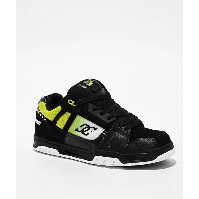 【★百貨店SALE★6/11真夜中2時迄】ディーシー Dc 【 Stag Black Green \u0026 White Skate Shoes Men\u0027s Black 】 スタッグ 黒いこと 黒いこと green 緑・緑であること 白いこと 白いこと Skate 滑る シューズ 運動すること靴 メンズ 黒いこと 黒いこと