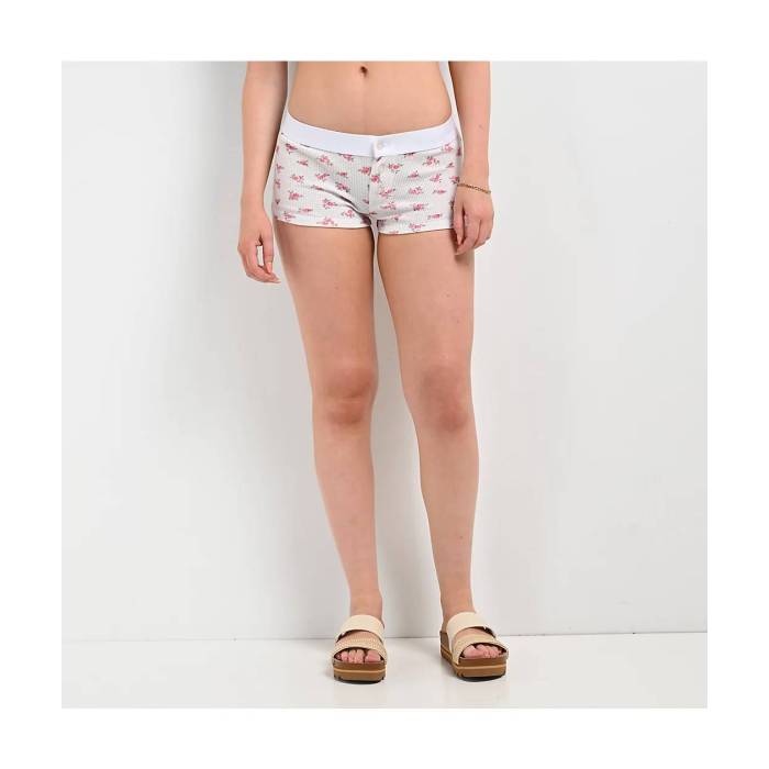 Hesperus 【 Floral Print Thermal Boyshort Underwear Women\u0027s Pink 】 アンダーお召しもの 肌付き レディース pink サクラ色