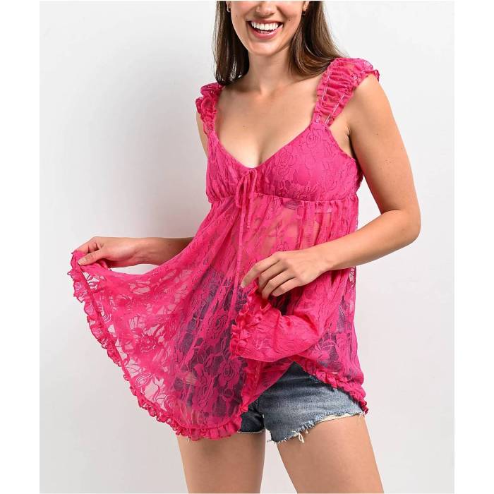 【★百貨店SALE★6/11真夜中2時迄】Spicychix 【 Pink Lace Dress Women\u0027s Bright Pink 】 pink さくら色 御召しもの レディース pink さくら色