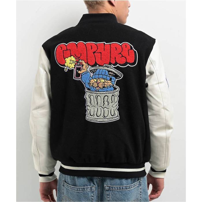 エンパイア Empyre 【 Cat A Tat Black & Cream Varsity Jacket Men's Black 】 黒色 ブラック クリーム Jacket ジャケット メンズ 黒色 ブラック