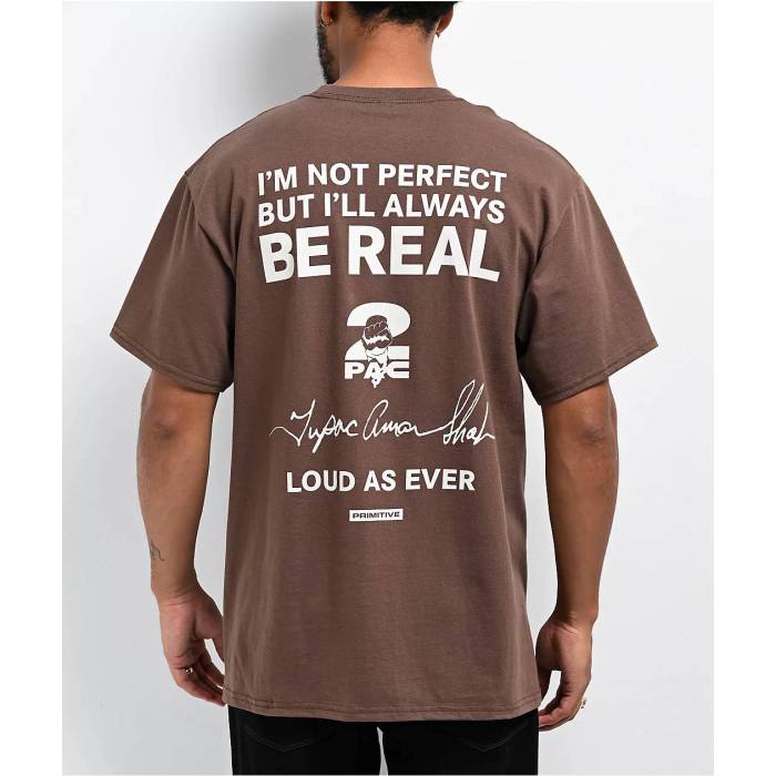 プリミティブ Primitive 【 X Tupac Truth Brown T-Shirt Men's Brown 】 茶色 ブラウン Tシャツ メンズ 茶色 ブラウン