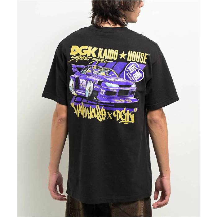 DGK Dgk 【 X Kaido House Roulette Racer Black T-Shirt Men's Black 】 黒色 ブラック Tシャツ メンズ 黒色 ブラック|スニケス